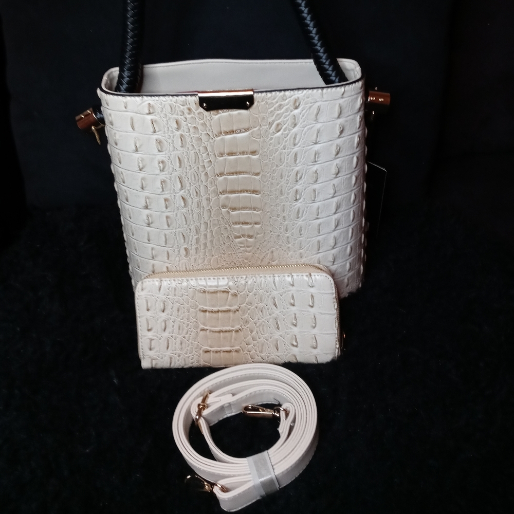 2 IN 1 Croc Satchel (Taupe)